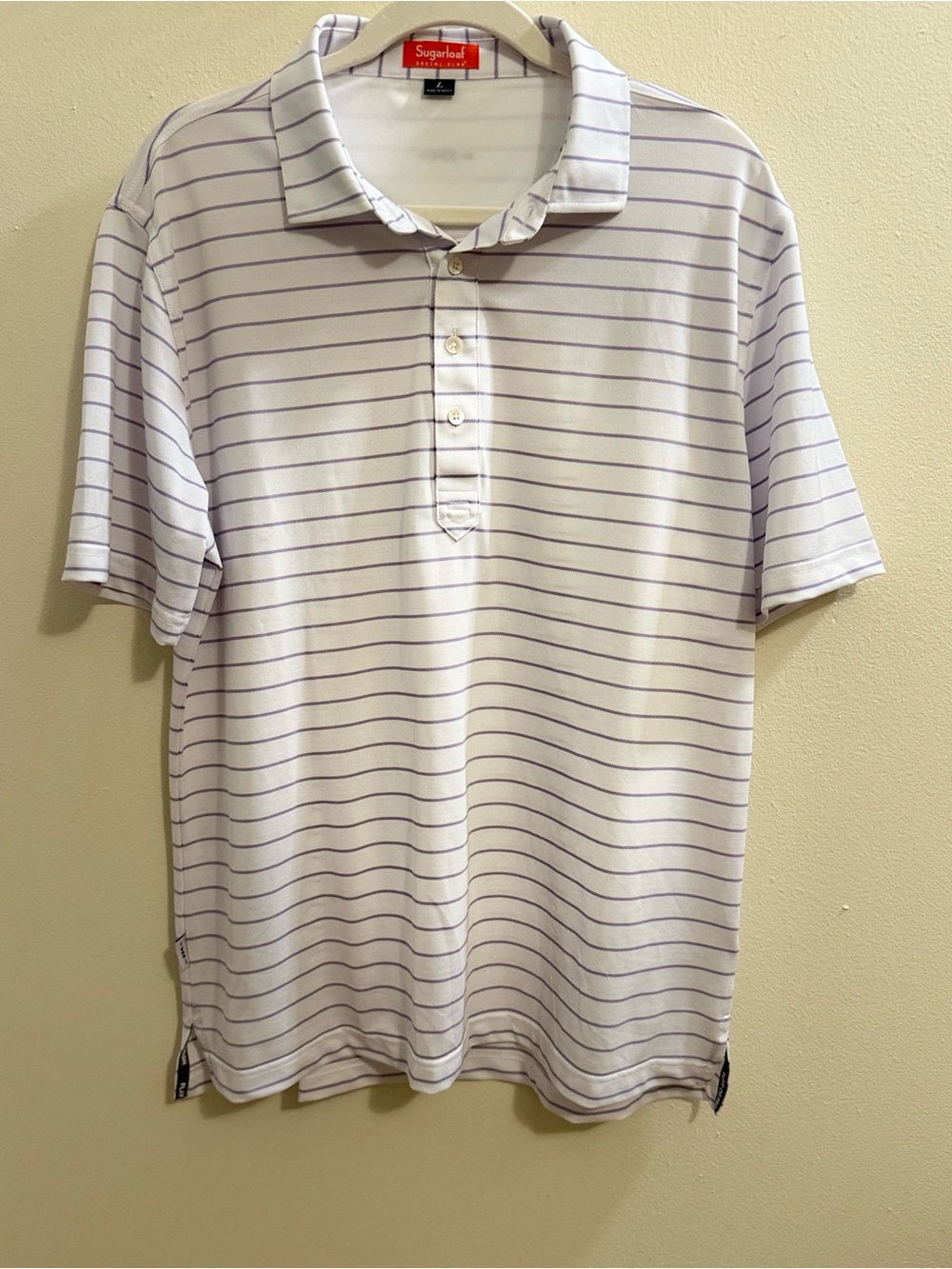 Sugarloaf Men’s White Striped Golf Polo - Picture 2 of 5